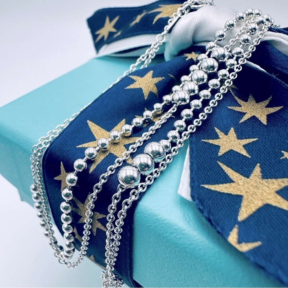 Tiffany & Co Mixed Bead Chain Adjustable Necklace with PACKAGING